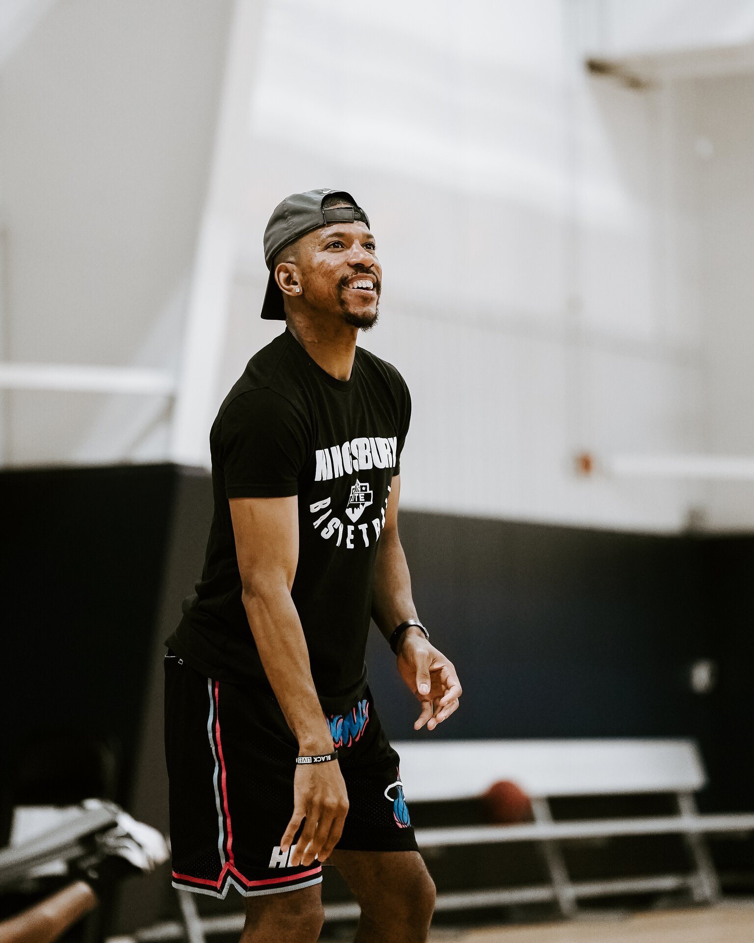 Pro basketball player at training facility